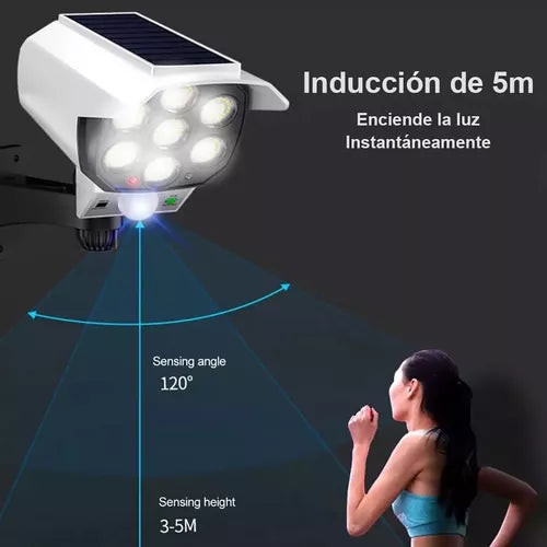 Lámpara Solar con Simulación de Cámara de Seguridad